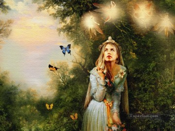 妖精 Painting - 子供のための妖精と蝶